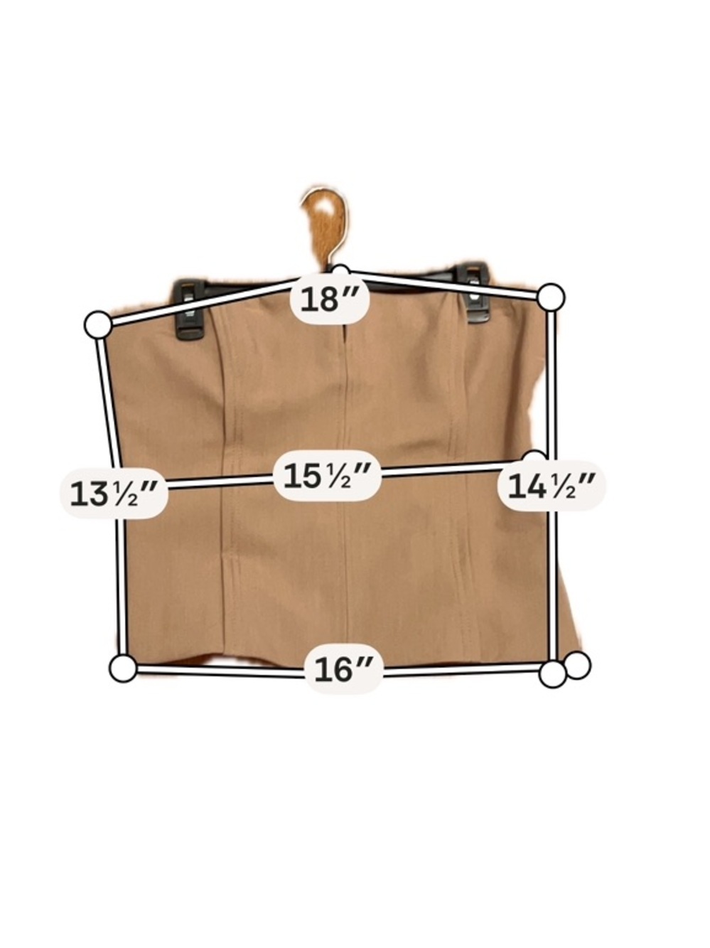 Zara Taupe Structured Strapless Corset Tube Top Size Large - Picture 2 of 5